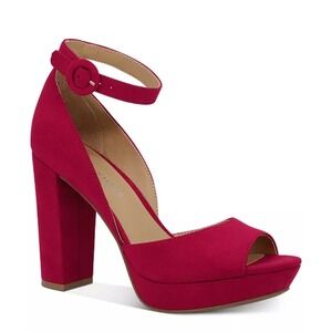 Sun + Stone Reeta Block-Heel Platform Sandal Retro Rockabilly Pin Up Red 9.5 NIB